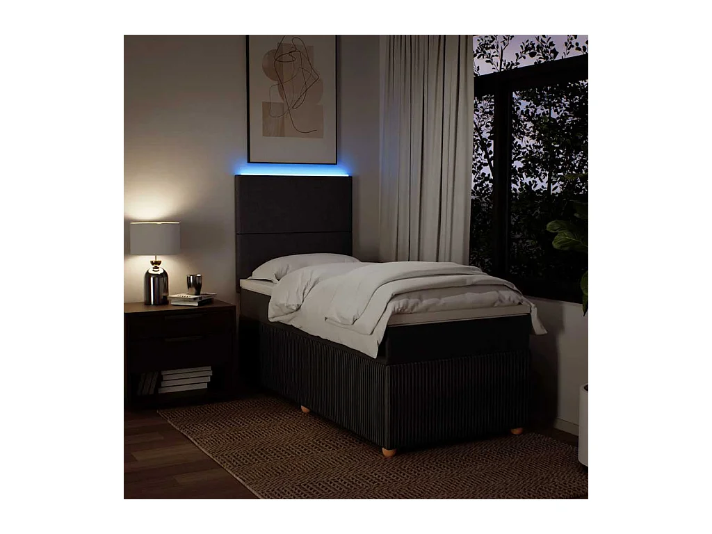 Boxspringbett mit Matratze Dunkelbraun 90x190 cm Stoff