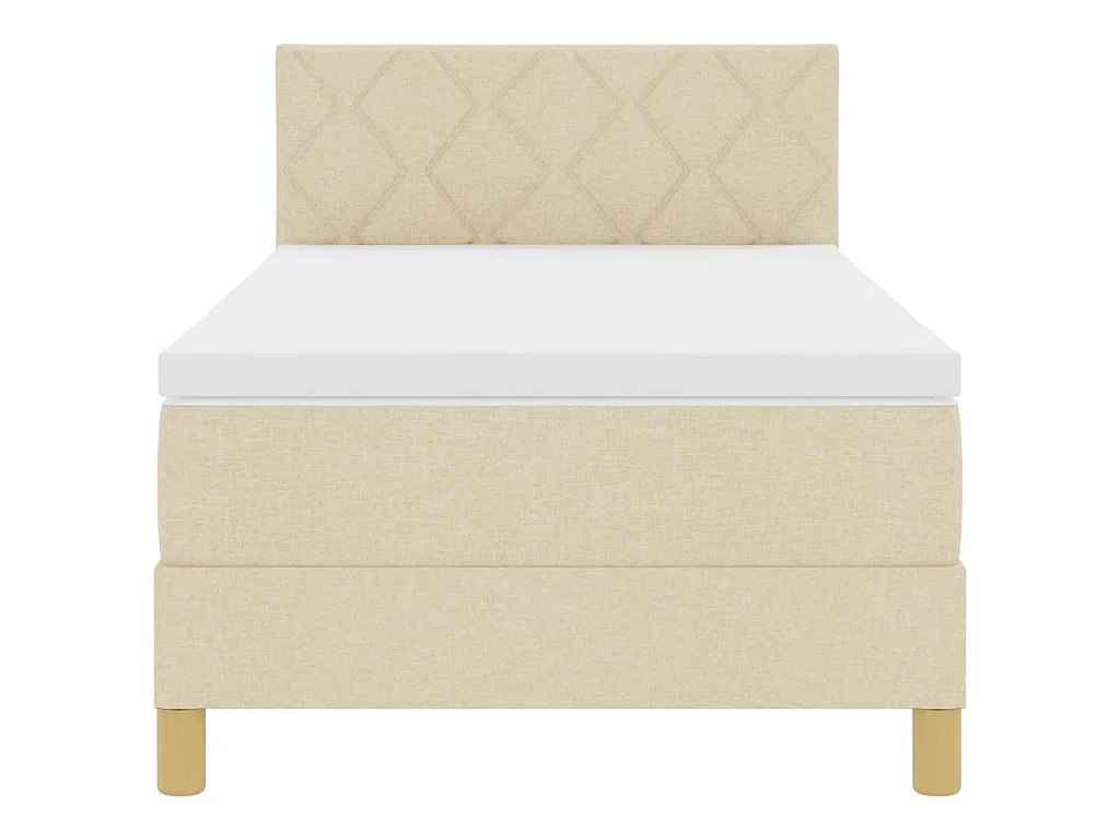 LED Box Spring Bed met hoofdeinde Crème 90 x 200 cm Stof