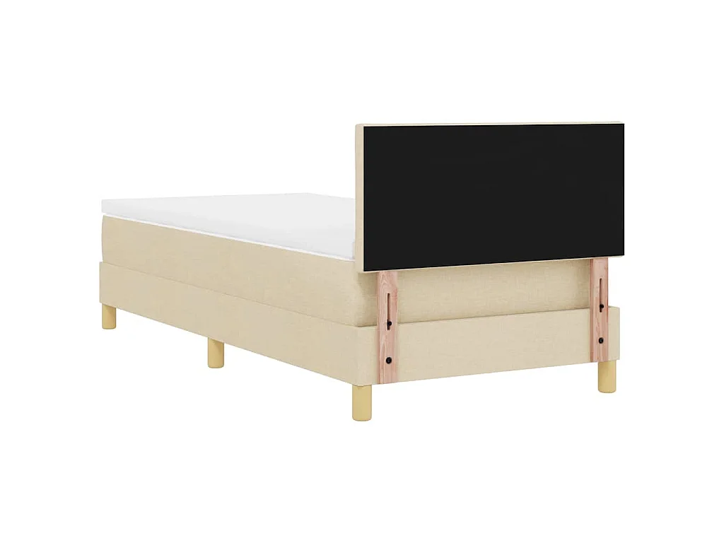 LED Box Spring Bed met hoofdeinde Crème 90 x 200 cm Stof
