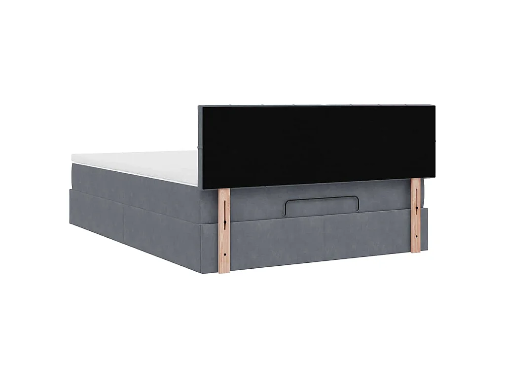Ottoman-Bett mit Matratze Dunkelgrau 140x190 cm Samt