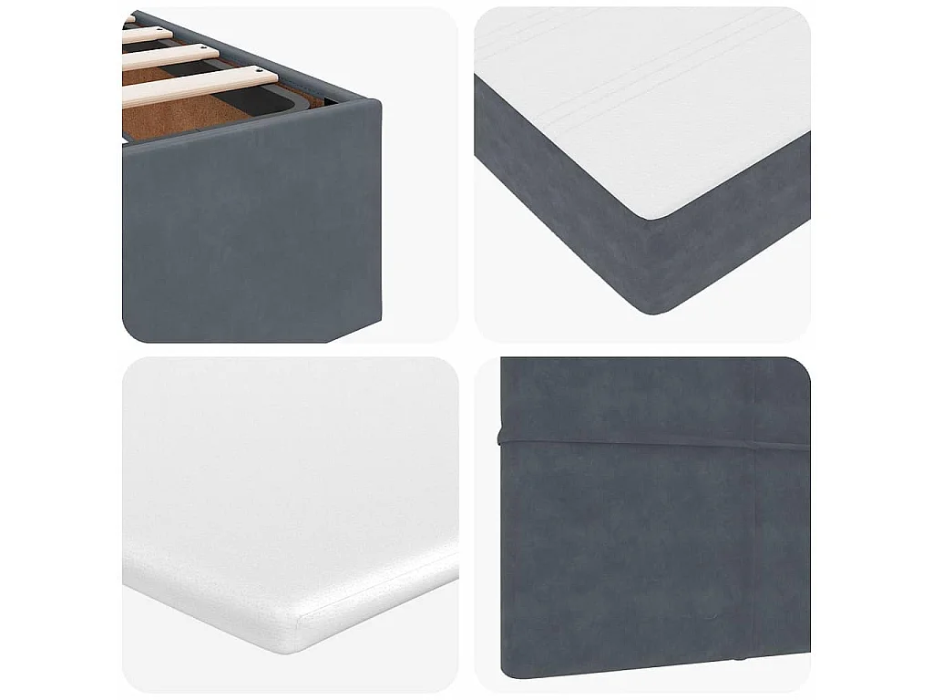 Ottoman bed met matras 140x190cm fluweel donkergrijs