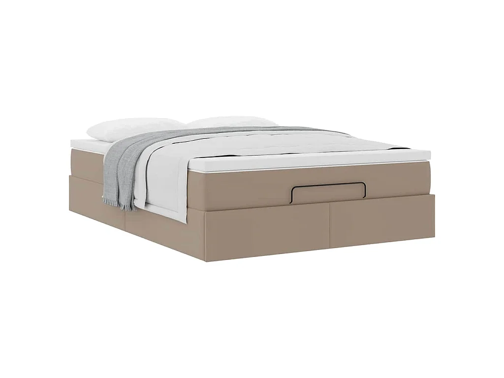 Ottoman-Bett mit Matratze Cappuccino-Braun 140x190cm Kunstleder