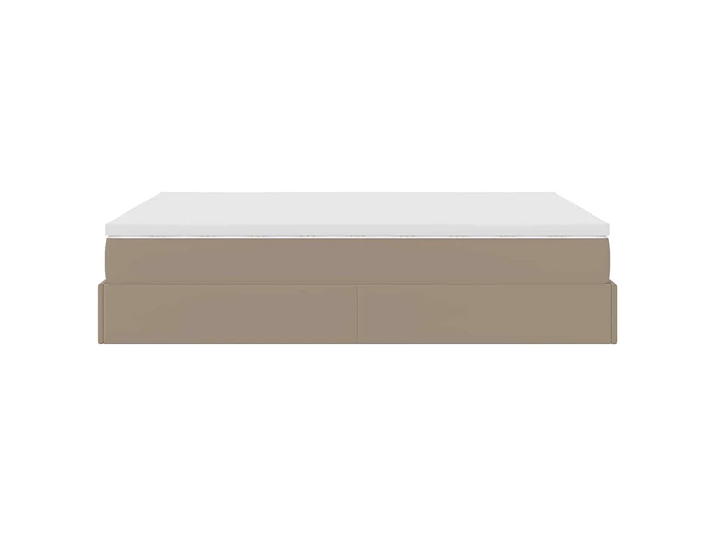 Ottoman-Bett mit Matratze Cappuccino-Braun 140x190cm Kunstleder