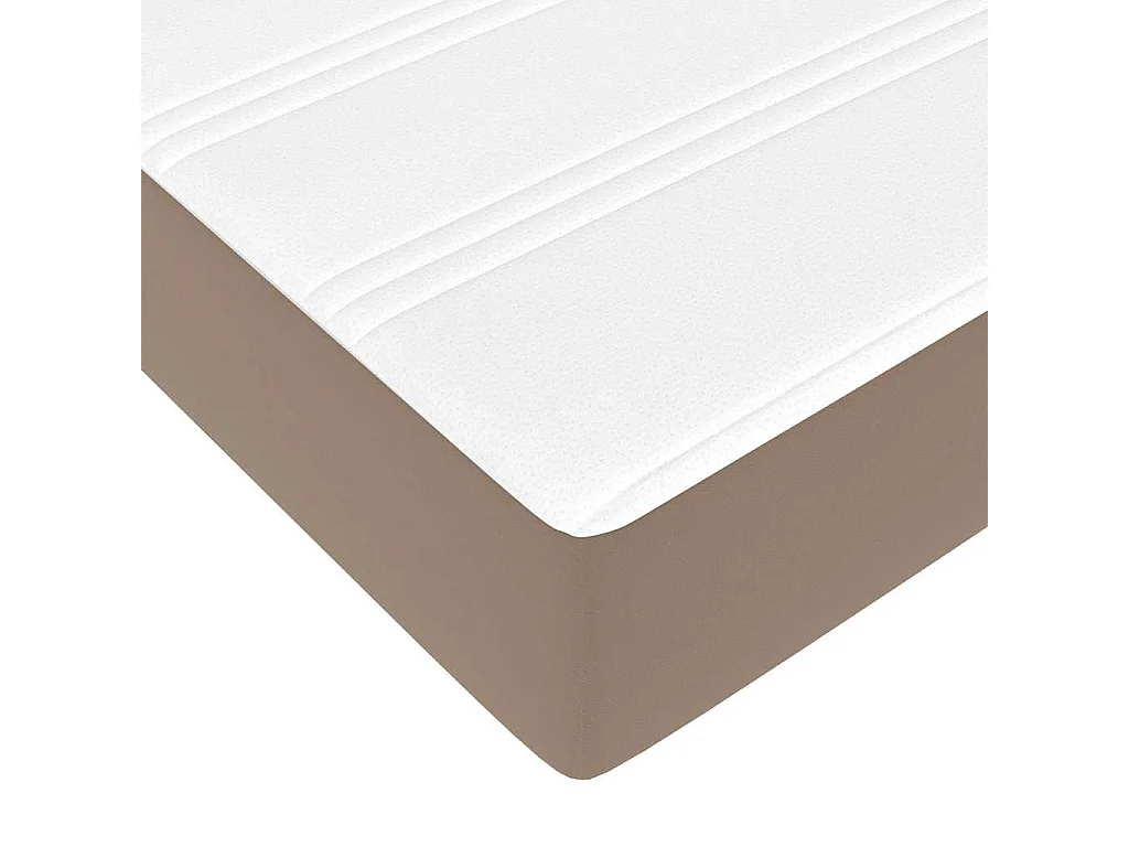 Cadre de lit ottoman et matelas cappuccino 140x190cm similicuir