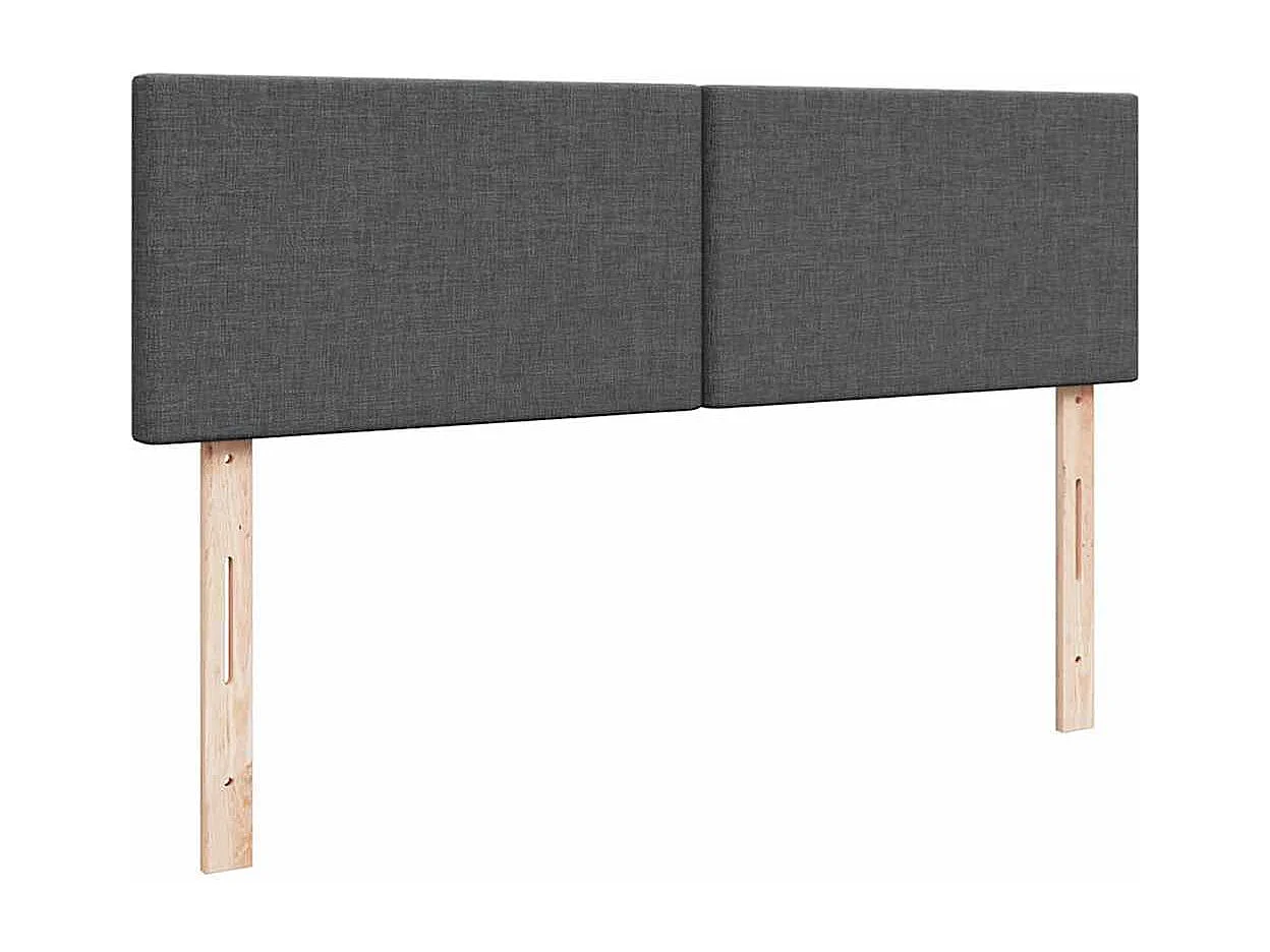 Ottomane Bett mit Matratze & LEDs Dunkelgrau 140x190 cm Stoff