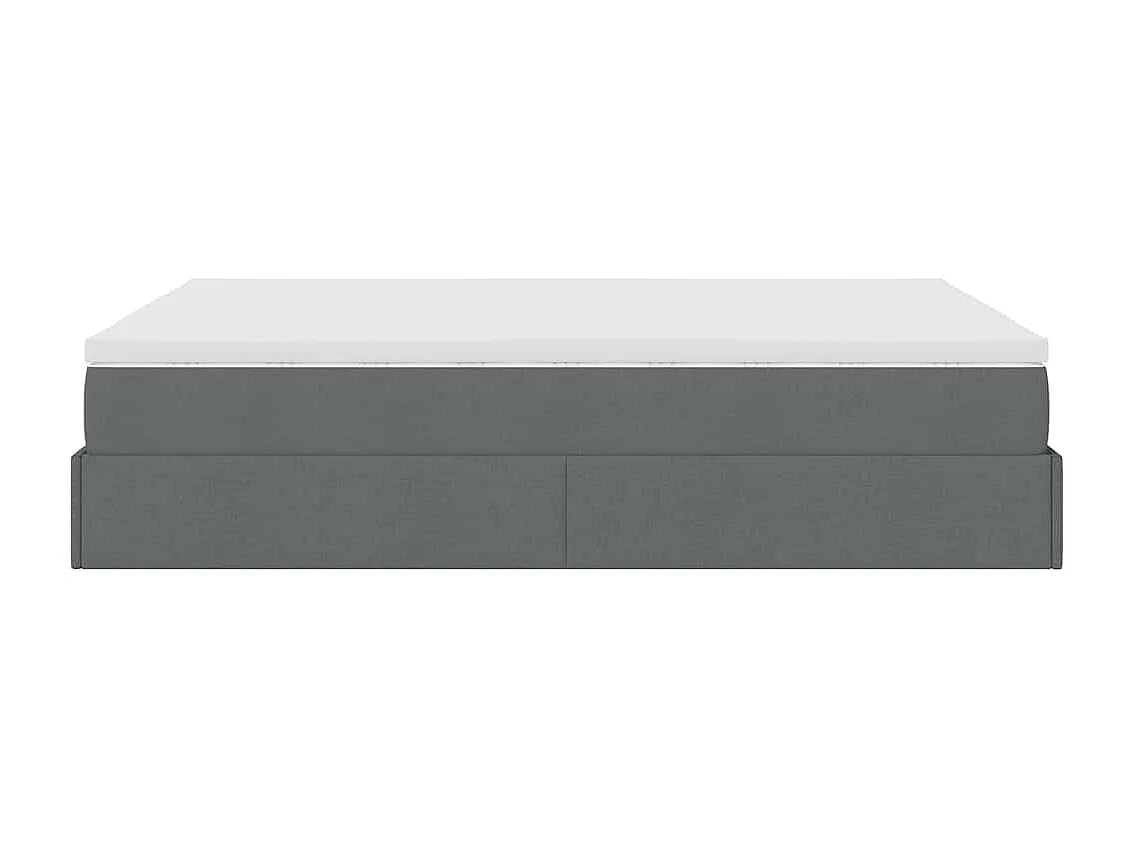 Ottoman-Bett mit Matratze Dunkelgrau 140x200 cm Stoff
