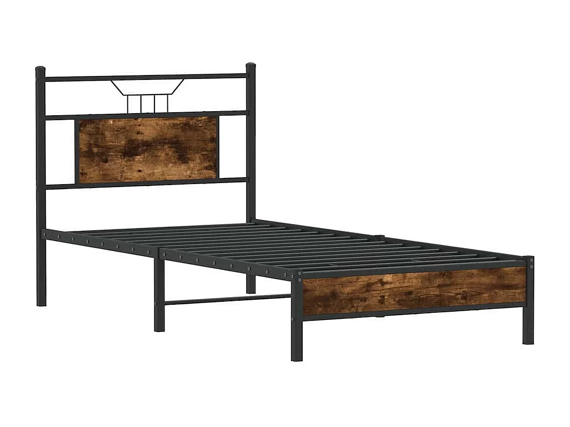 Bettgestell ohne Matratze Räuchereiche 90x200 cm Holzwerkstoff