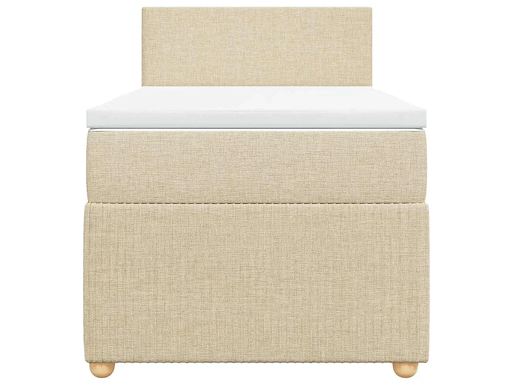 Sommier à lattes de lit et matelas Crème 90x190 cm Tissu
