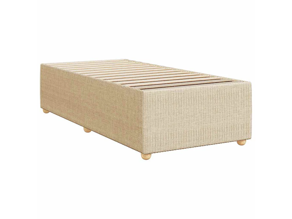 Sommier à lattes de lit et matelas Crème 90x190 cm Tissu