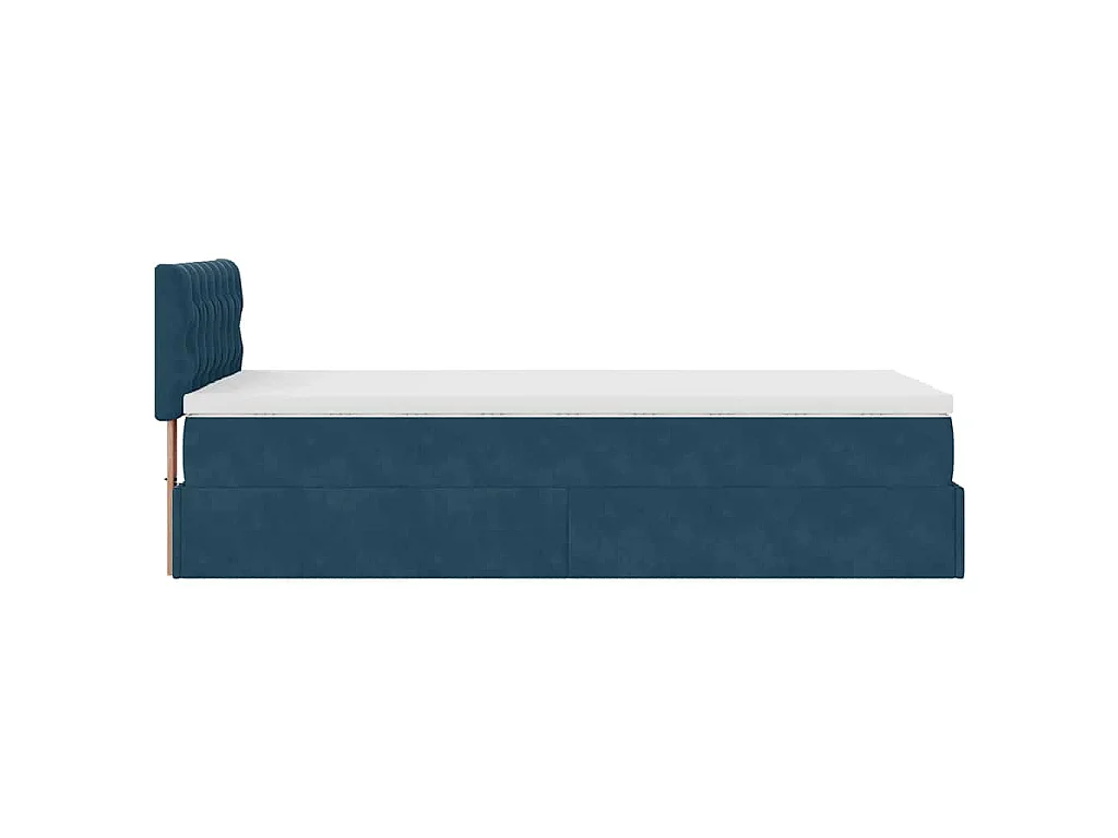 Ottoman-Bett mit Matratze Dunkelblau 100x200 cm Samt