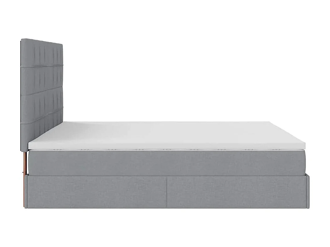 Ottoman-Bett mit Matratze Hellgrau 160x200 cm Stoff