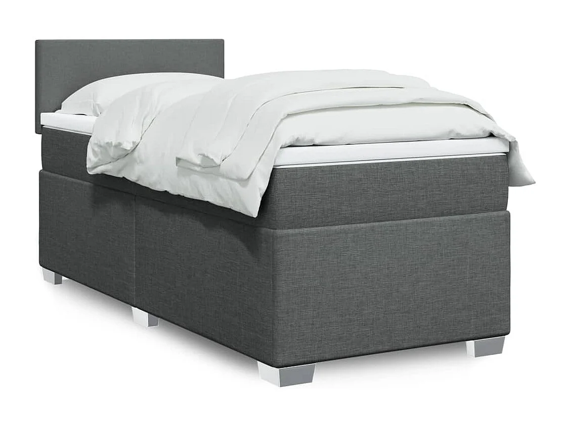 Boxspringbett mit Matratze Dunkelgrau 90x190 cm Stoff
