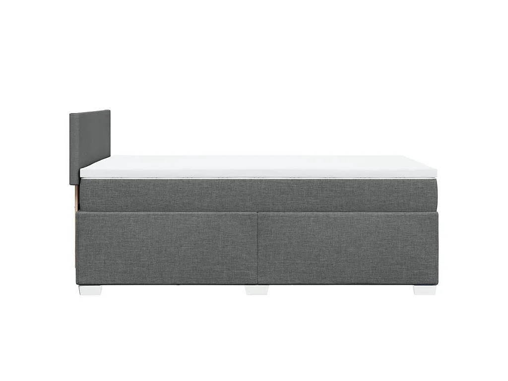 Cama com molas/colchão 90x190 cm tecido cinza-escuro