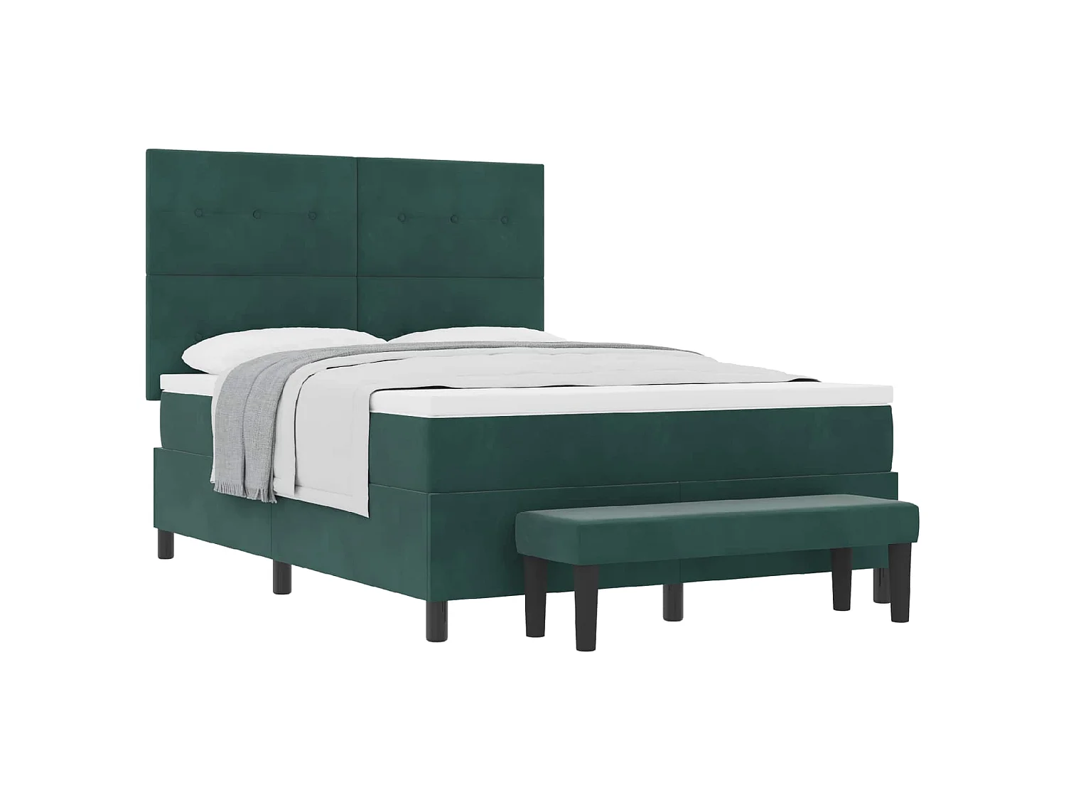 Boxspringbett mit Kopfteil Dunkelgrün 200 x 140 cm Samt