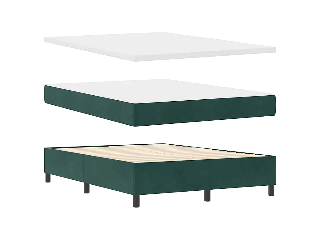 Boxspringbett mit Kopfteil Dunkelgrün 200 x 140 cm Samt