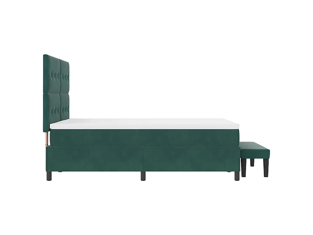 Boxspringbett mit Kopfteil Dunkelgrün 200 x 140 cm Samt