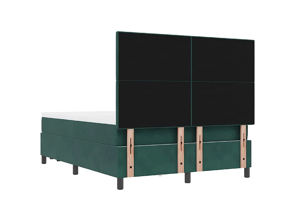 Boxspringbett mit Kopfteil Dunkelgrün 200 x 140 cm Samt