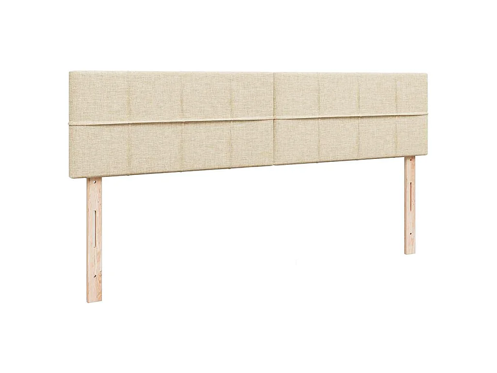 Struttura Letto Pouf con Materassi Crema 180x200 cm in Tessuto