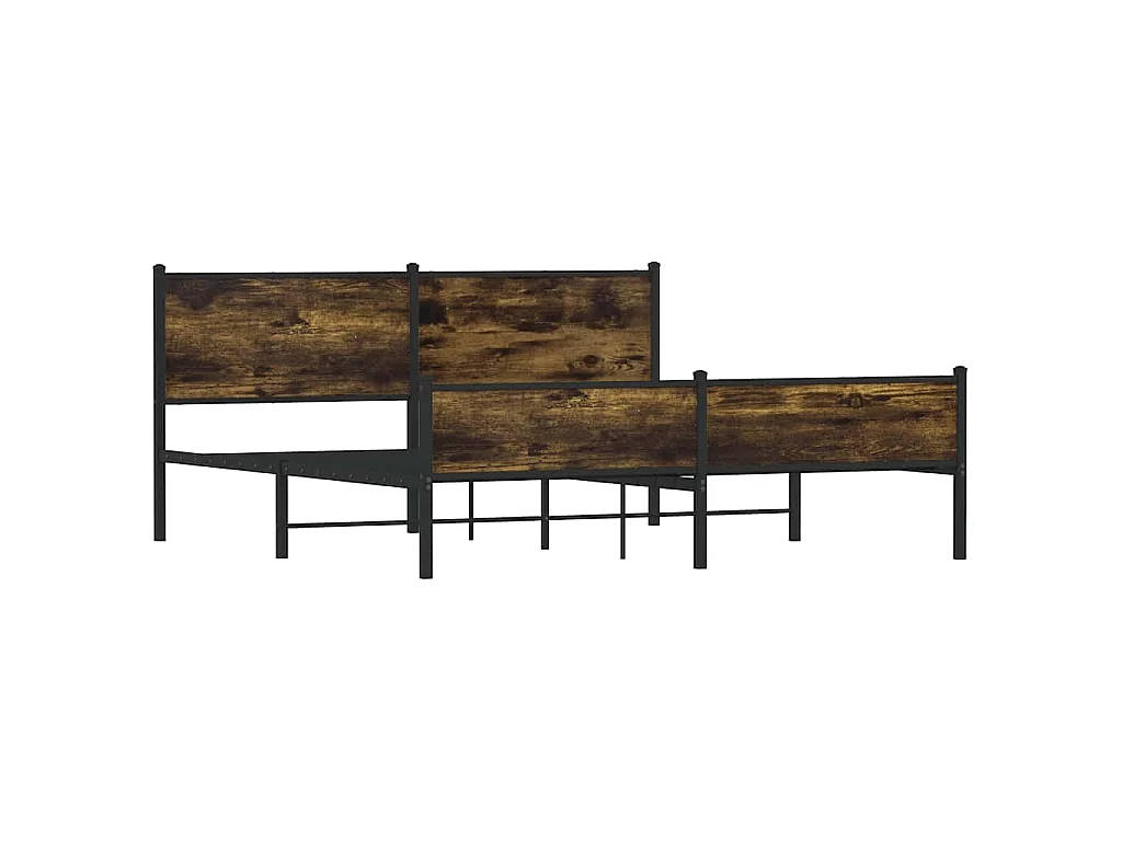 Giroletto senza Materaso in Metallo Rovere Fumo 160x200 cm