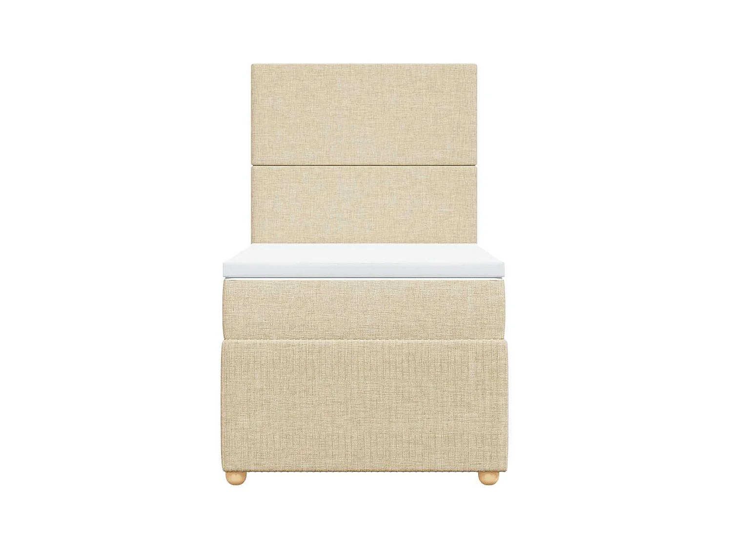 Sommier à lattes de lit avec matelas Crème 100x200 cm Tissu