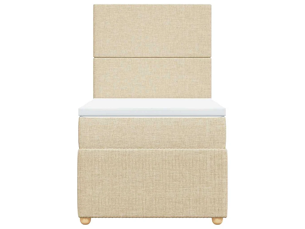 Boxspring met matras stof crèmekleurig 100x200 cm