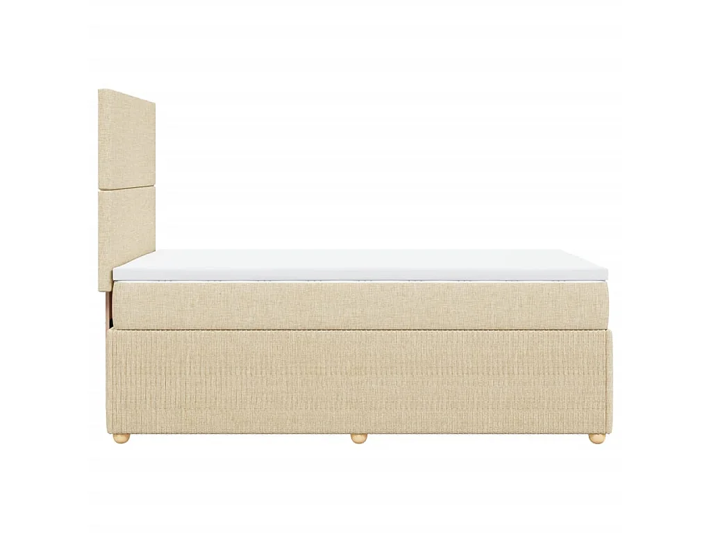Boxspring met matras stof crèmekleurig 100x200 cm