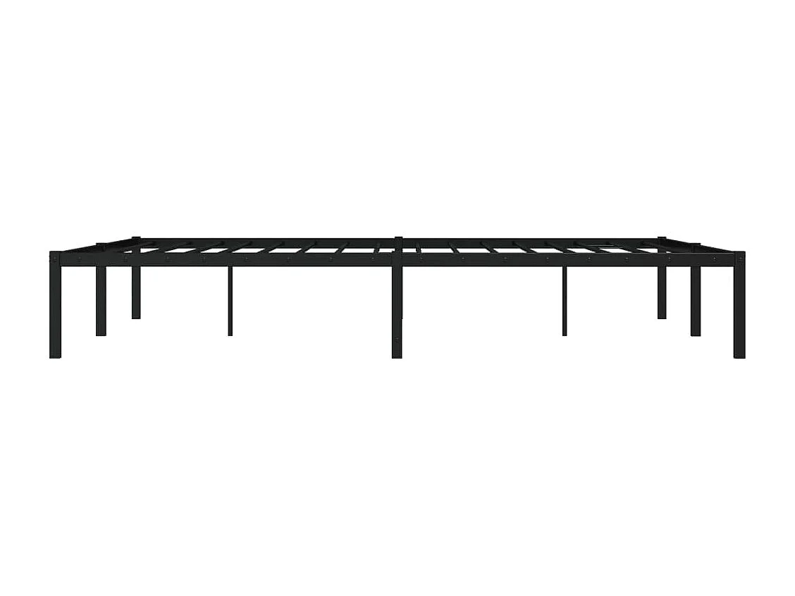 Cadre de lit métal sans matelas noir 160x200 cm