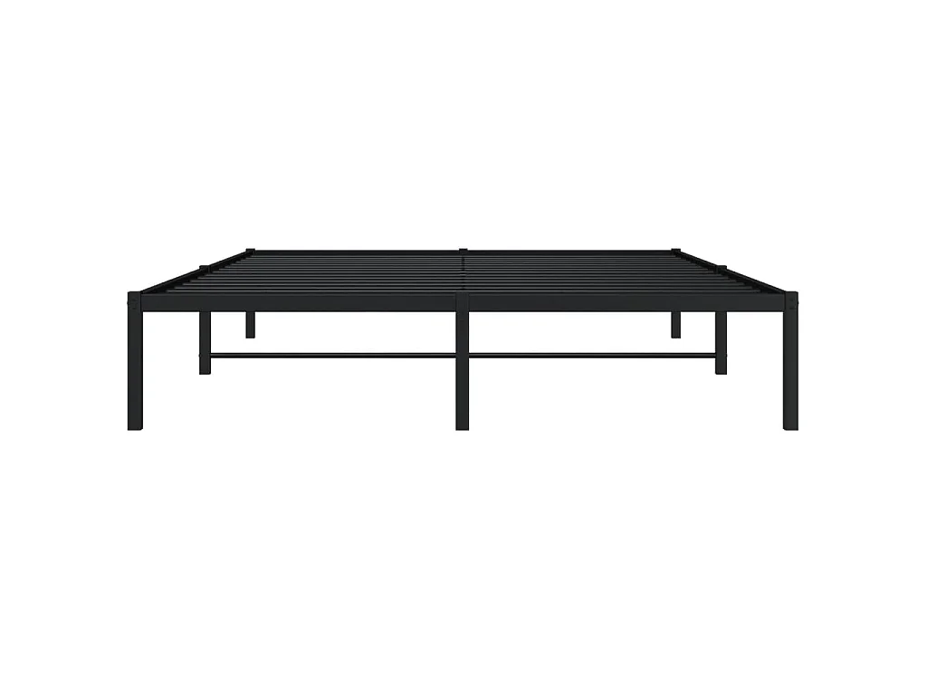 Cadre de lit métal sans matelas noir 160x200 cm