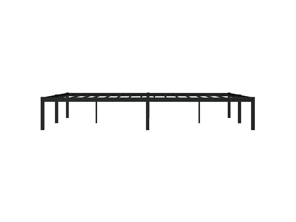 Cadre de lit métal sans matelas noir 160x200 cm