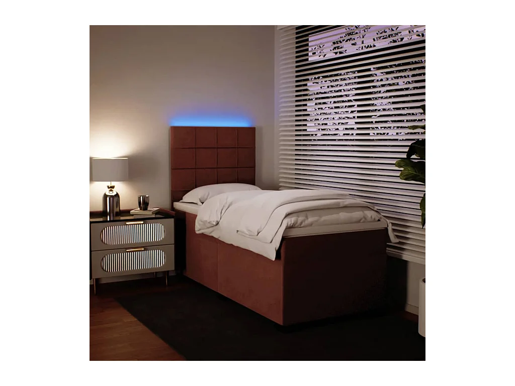 Sommier à lattes de lit avec matelas Rose 90x200 cm Velours