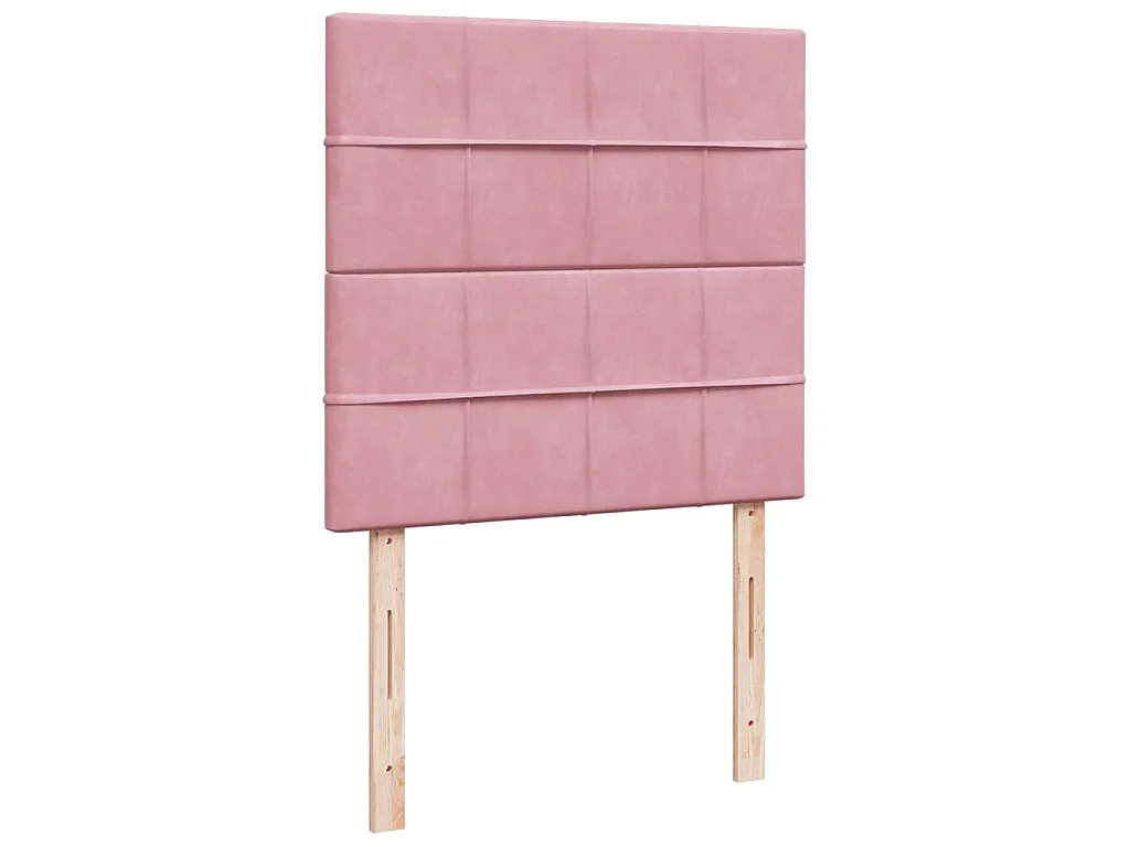Cama box spring con colchón terciopelo rosa 90x200 cm