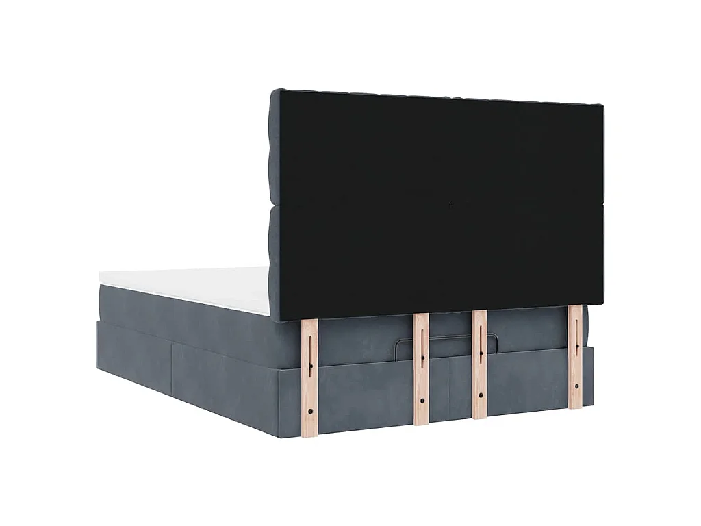 Ottoman bed met matrassen 140x200cm fluweel donkergrijs