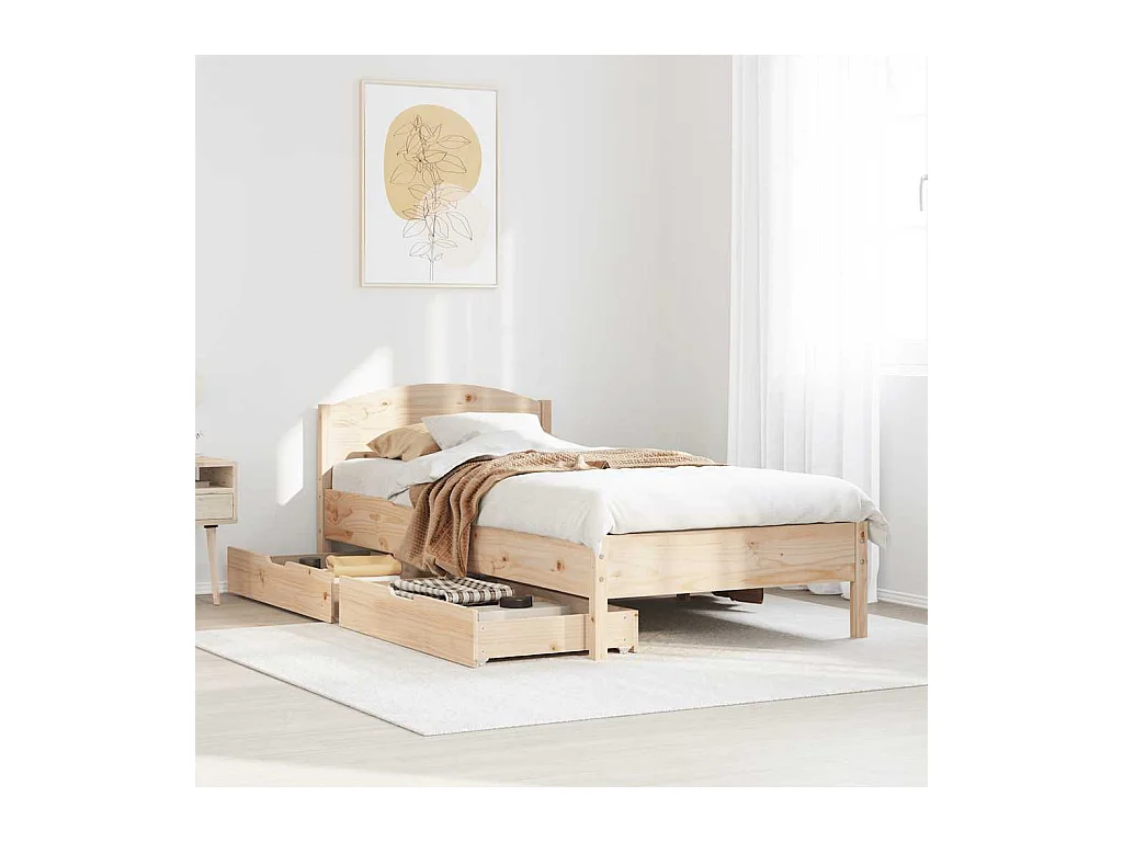 Giroletto senza Materasso 100x200 cm in Legno Massello di Pino