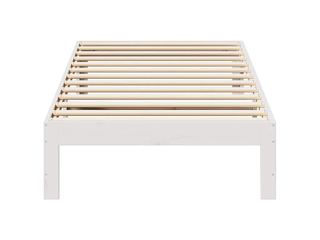 Cadre de lit sans matelas blanc 90x200 cm bois de pin massif