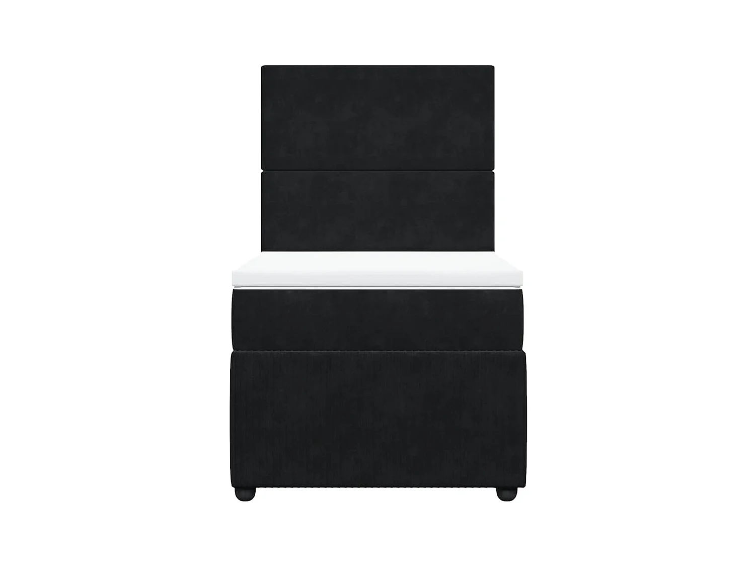 Sommier à lattes de lit avec matelas Noir 90x200 cm Velours