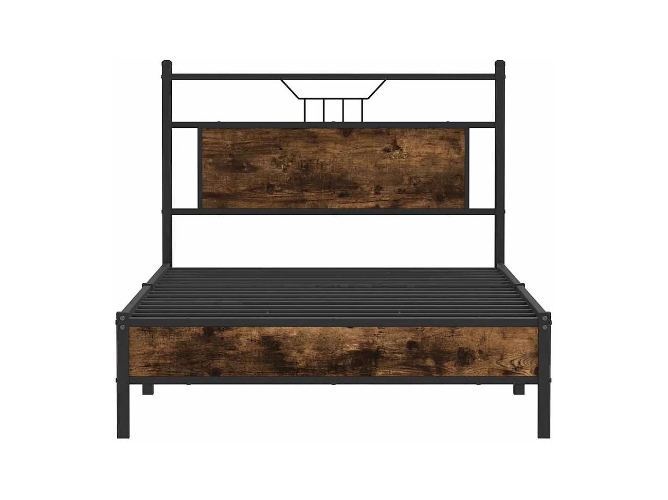 Bettgestell ohne Matratze Räuchereiche 100x190 cm Holzwerkstoff