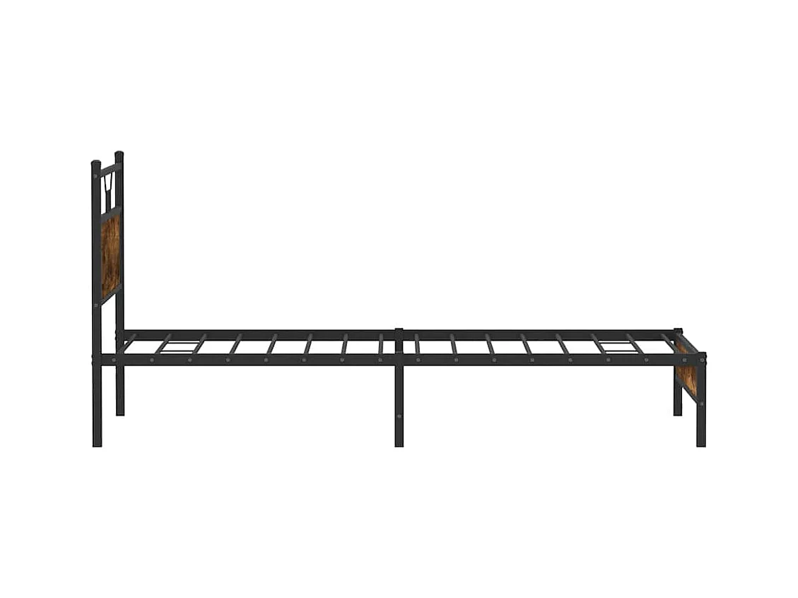 Bettgestell ohne Matratze Räuchereiche 100x190 cm Holzwerkstoff