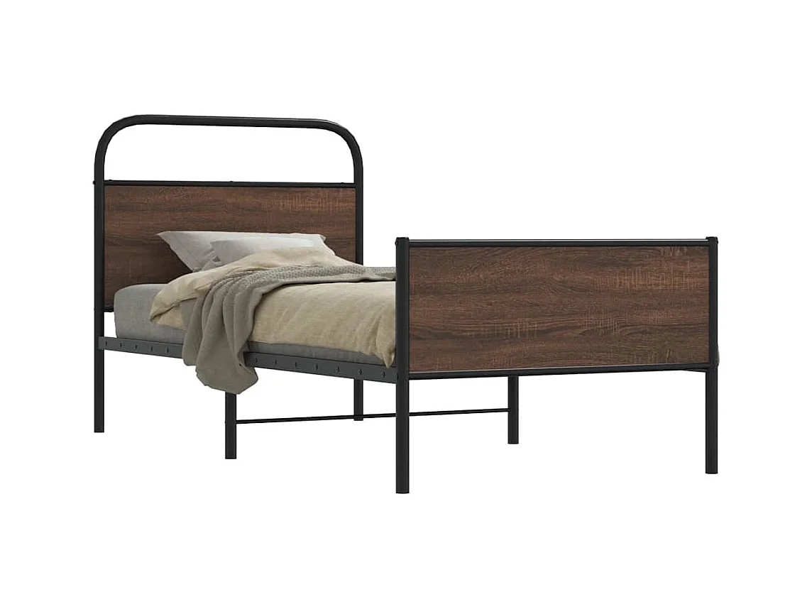 Cadre de lit sans matelas 100x190 cm chêne marron