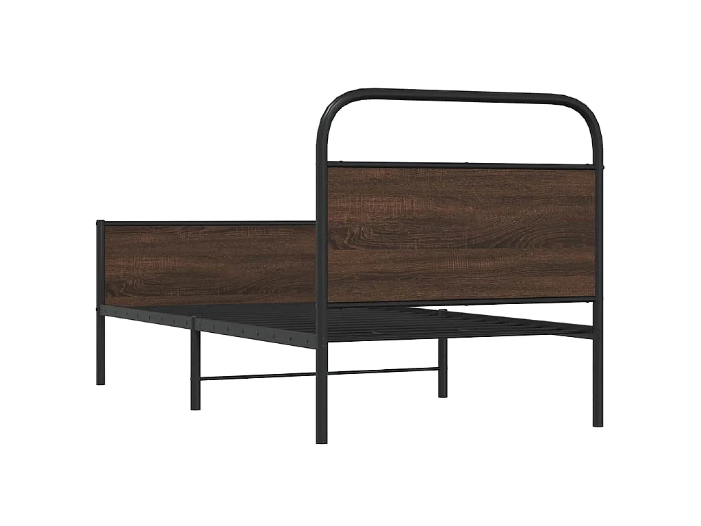 Bettgestell ohne Matratze 100x190 cm Braun Eichen-Optik