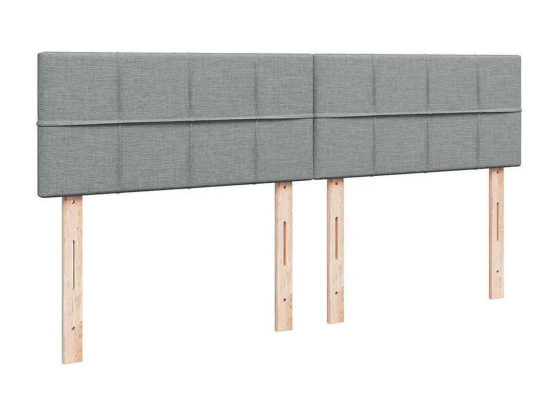 Cama box spring con colchón tela gris claro 180x200 cm