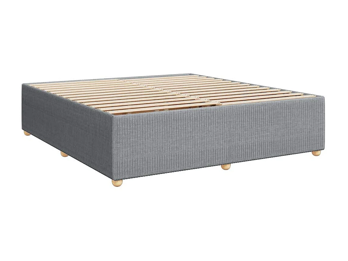 Cama box spring con colchón tela gris claro 180x200 cm