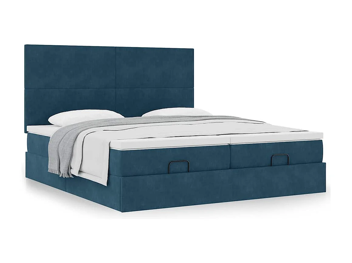 Struttura Letto Pouf con Materassi 160x200 cm Velluto