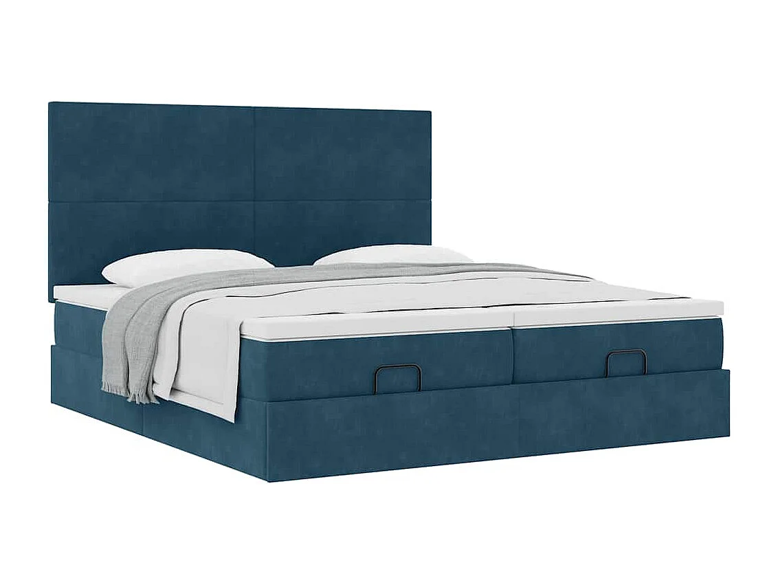 Struttura Letto Pouf con Materassi 160x200 cm Velluto