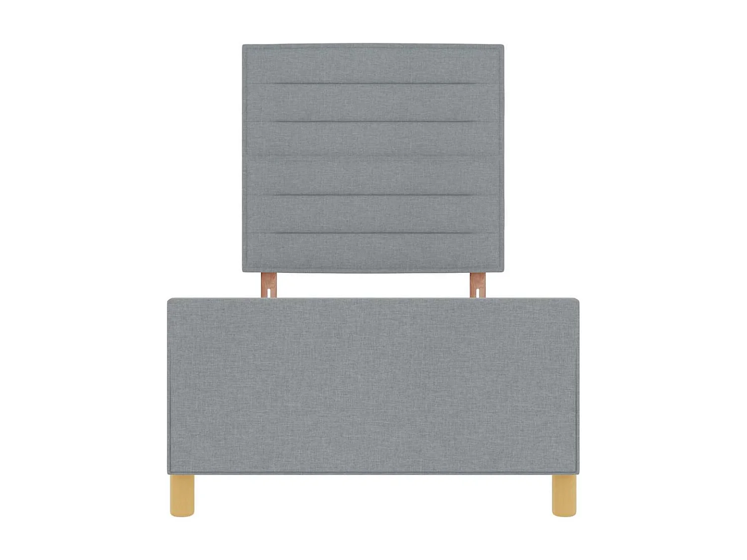 Estructura de cama con cabecera Gris claro 90 x 200 cm tela
