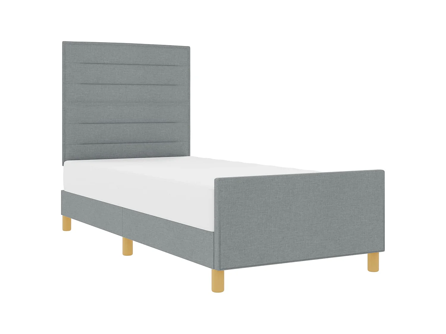 Bedframe met hoofdeinde Lichtgrijs 90 x 200 cm Stof