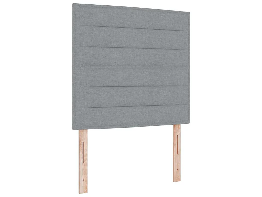 Bedframe met hoofdeinde Lichtgrijs 90 x 200 cm Stof