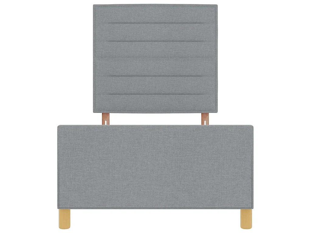 Bedframe met hoofdeinde Lichtgrijs 90 x 200 cm Stof