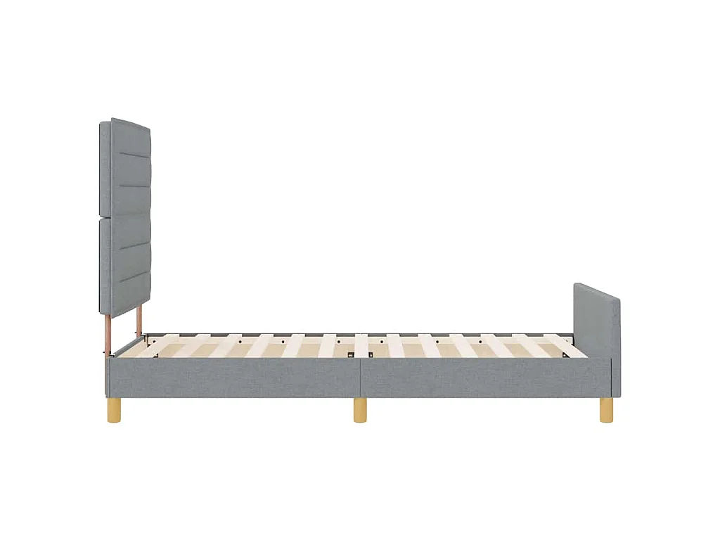 Bedframe met hoofdeinde Lichtgrijs 90 x 200 cm Stof