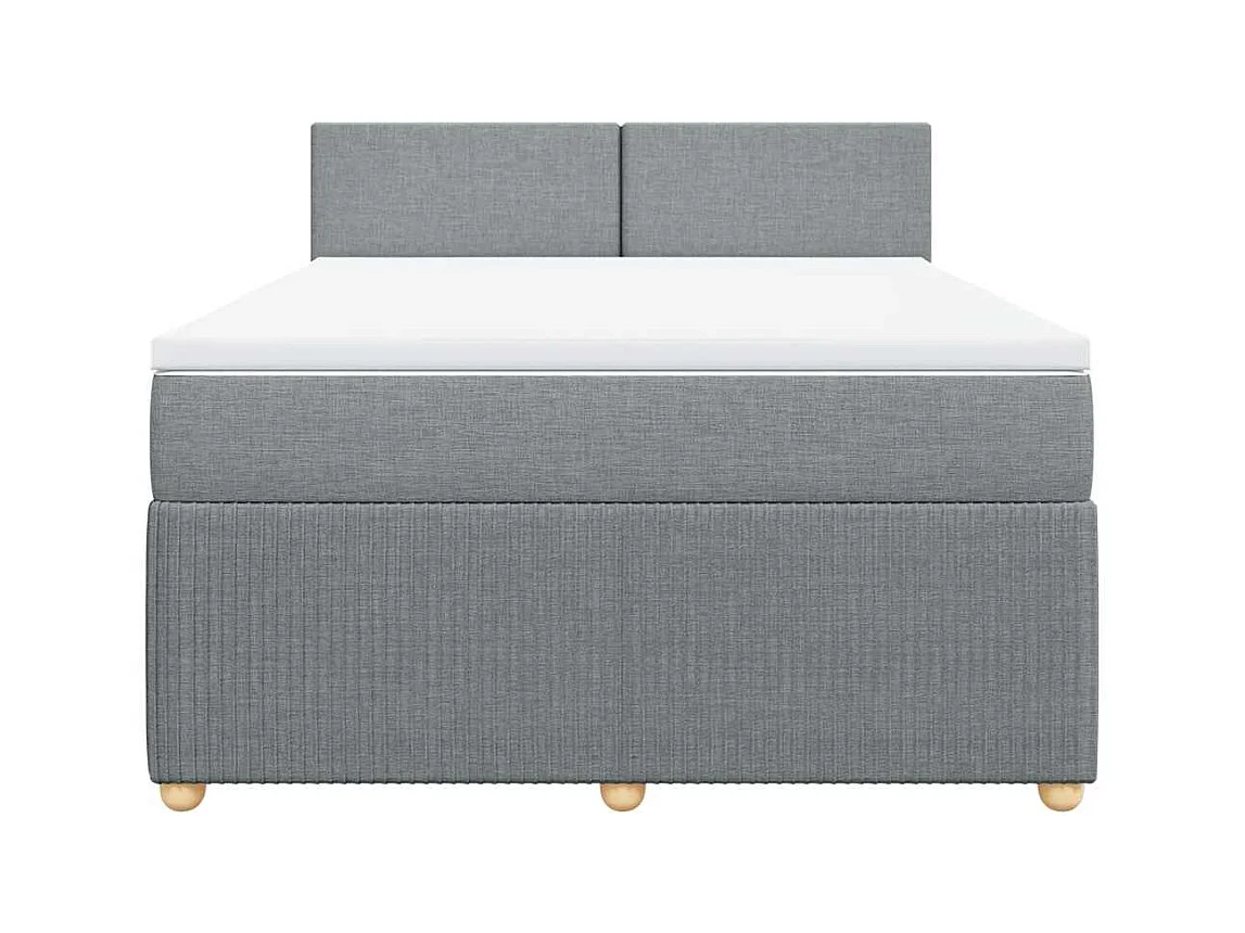 Sommier à lattes de lit avec matelas Gris clair 140x190cm Tissu