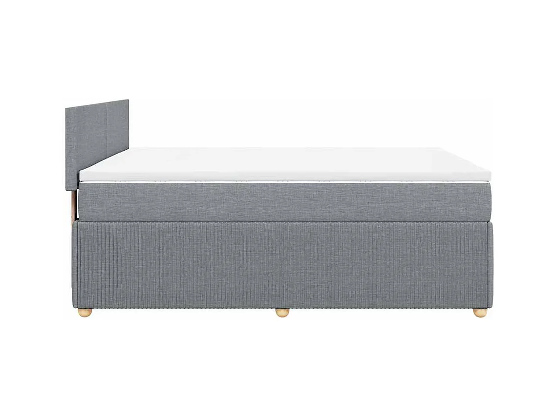 Sommier à lattes de lit avec matelas Gris clair 140x190cm Tissu